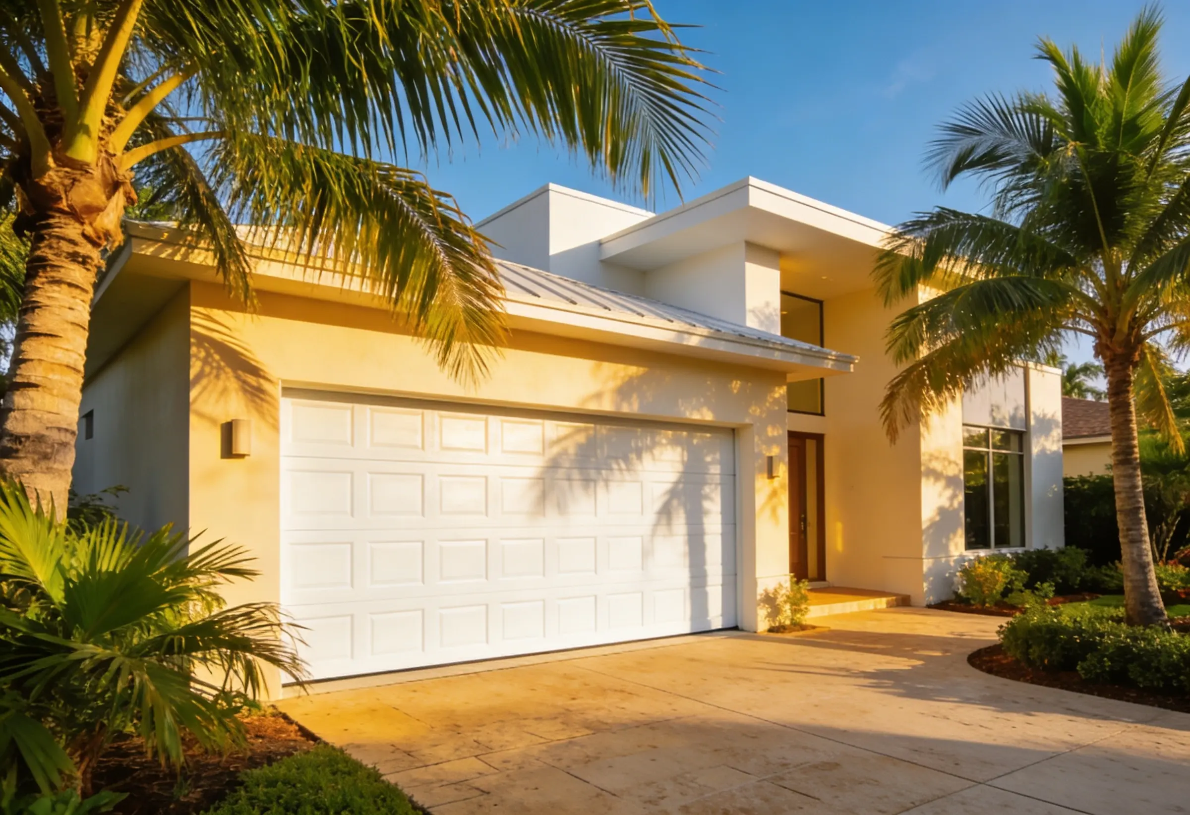 Technician measuring a garage door to estimate garage door insulation cost in Florida
